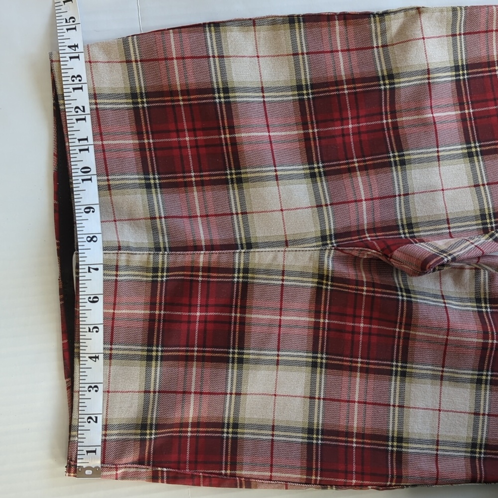 H & M Stretch Plaid Retro Pants 6 Red - Picture 11 of 14